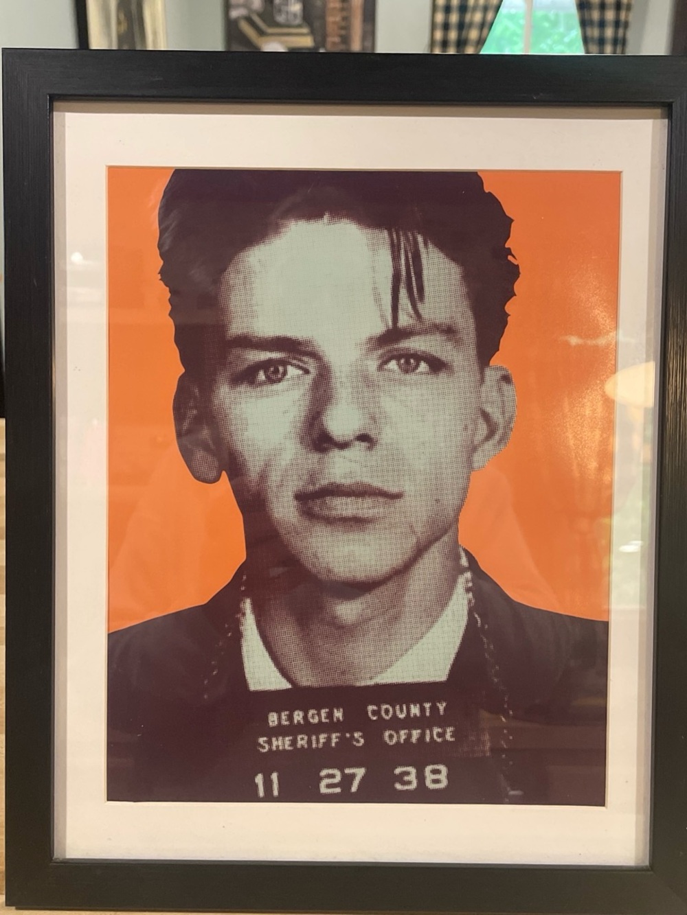 Unbranded Orange & Black Pop Art Frank Sinatra Mugshot Framed 8x10